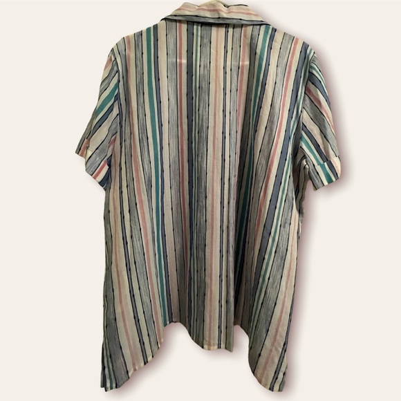 Alfred Dunner Cotton Button Up Blouse Shirt Top Stripes Medium - Picture 4 of 5